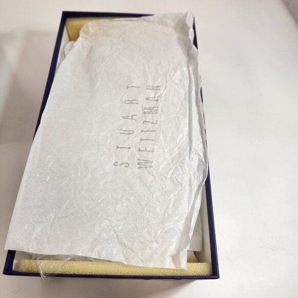 Stuart Weitzman Knot Open Toe Heels Womens 7 Nero Nocturn Black Shimmer Spain - Picture 12 of 12